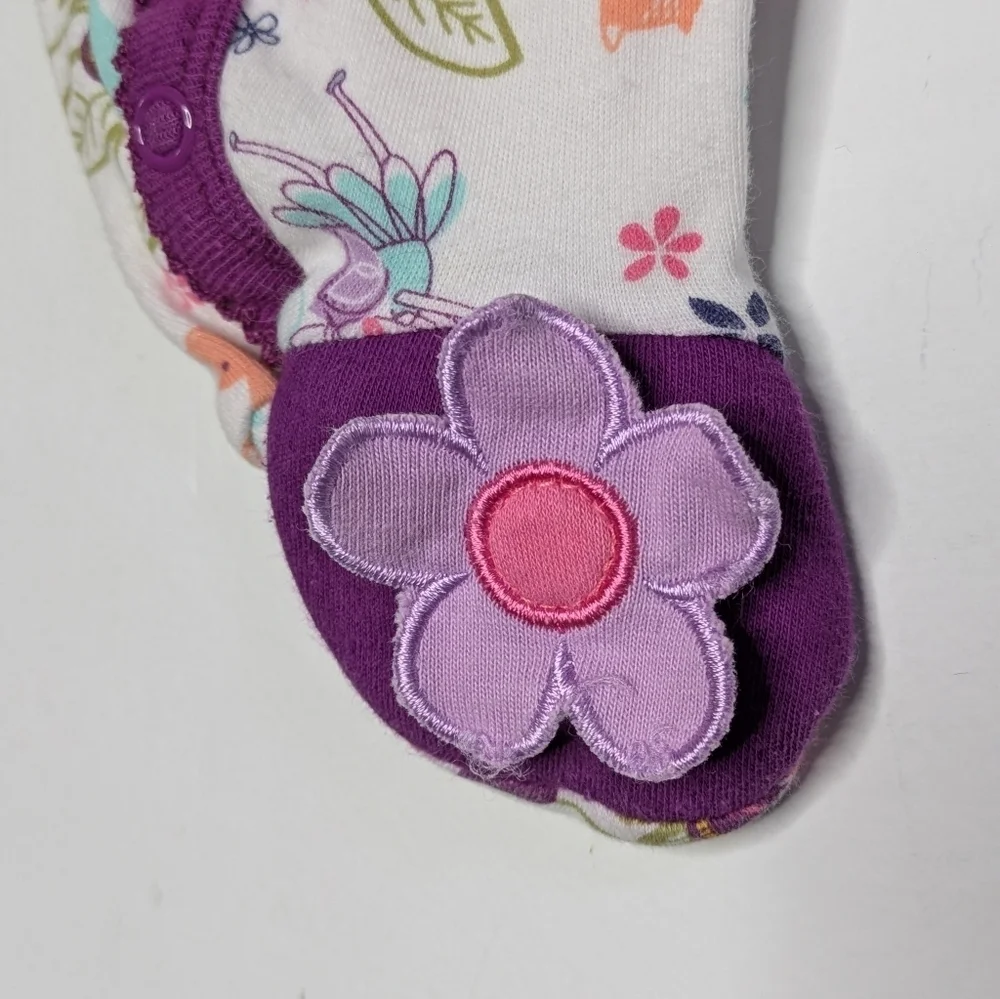 ✨3/$15 Small Wonders White Purple Floral Cotton Onesie NB